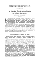 Le cinquième Congrès national italien de médecine du travail: (Florence, 11-14 juin 1922)