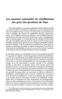 Les mesures nationales de stabilisation des prix de produits de base