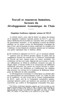 Travail et ressources humaines, facteurs du développement économique de l'Asie: cinquième Conférence régionale asienne de l'OIT