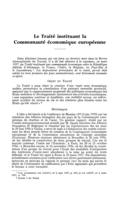 Le Traité instituant la Communauté économique européenne