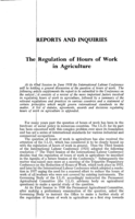 Regulation of hours of work in agriculture