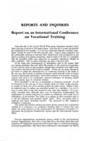 Report on an international conference on vocational training