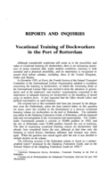 Vocational training of dockworkers in the port of Rotterdam