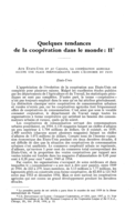 Quelques tendances de la coopération dans le monde: II