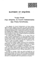 Voyage d'étude d'une délégation du Conseil d'administration dans l'Union Sud-Africaine