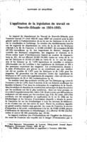 L'application de la législation du travail en Nouvelle-Zélande en 1924-1925