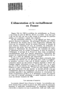 L'alimentation et le ravitaillement en France