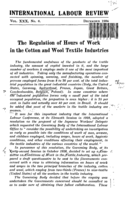 The regulation of hours of work in the cotton and wool textile industries