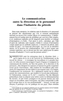 La communication entre la direction et le personnel dans l'industrie du pétrole