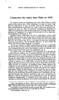 L'inspection des mines dans I'Inde en 1923