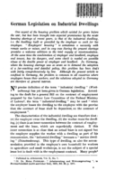 German legislation on industrial dwellings