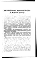 The international regulation of hours of work on railways