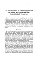 The development of labour legislation on young workers in certain industrialised countries