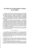 El cuidado de los niños durante el trabajo de sus madres