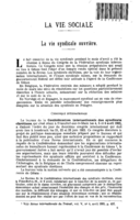 La vie syndicale ouvrière