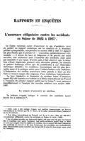 L'assurance obligatoire contre les accidents en Suisse de 1923 à 1927
