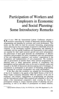 Participation of workers and employers in social and economic planning: some introductory remarks