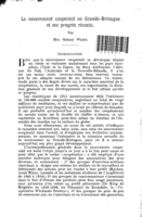Le mouvement coopératif en Grande-Bretagne et ses progrès récents