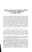 Algunos aspectos de la política de salarios en las economías planificadas de Europa Oriental