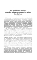 Les problèmes sociaux dans les mines autres que les mines de charbon