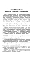 Social aspects of European economic co-operation