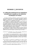 La calificación profesional de los trabajadores norteafricanos ocupados en las industrias metalúrgicas de Francia