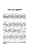 Labour cost as a factor in international trade