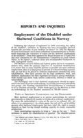 Employment of the disabled under sheltered conditions in Norway