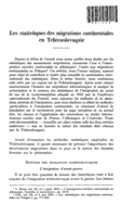 Les statistiques des migrations continentales en Tchécoslovaquie