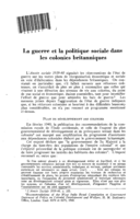 La guerre et la politique sociale dans les colonies britanniques