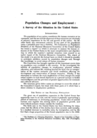 Population changes and employment: a survey of the situation in the United States