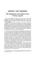 The population and labour force of Asia, 1950-80