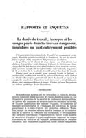 La durée du travail, les repos et les congés payés dans les travaux dangereux, insalubres ou particulièrement pénibles
