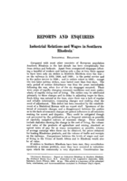 Industrial relations and wages in southern Rhodesia