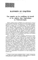 Une enquête sur les conditions de travail et les salaires dans l'agriculture en Tchécoslovaquie