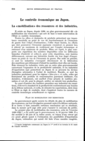 Le contrôle économique au Japon: la «mobilisation» des ressources et des industries
