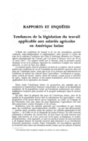 Tendances de la législation du travail applicable aux salariés en Amérique latine