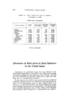 Allowances in kind given to farm labourers in the United States