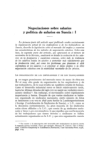 Negociaciones sobre salarios y política de salarios en Suecia: I