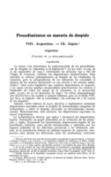 Procedimientos en materia de despido: VIII, Argentina