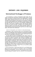 International exchanges of trainees
