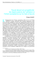 Travail décent et compétitivité: les répercussions de l'adhésion à l'Union européenne sur la main-d'œuvre