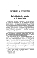 La legislación del trabajo en el Congo belga
