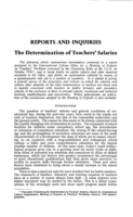 The determination of teachers' salaries