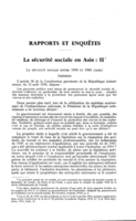 La sécurité sociale en Asie: II