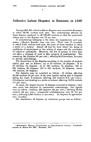 Collective labour disputes in Rumania in 1926