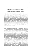 The research work of the International Labour Office