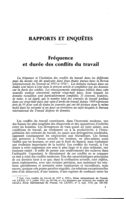 Fréquence et durée des conflits du travail