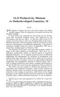 ILO productivity missions to underdeveloped countries: II