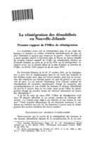 La réintégration des démobilisés en Nouvelle-Zélande: premier rapport de l'Office de réintegration